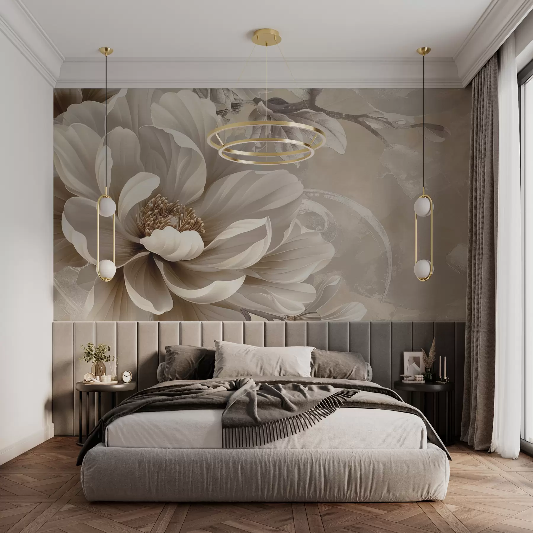 murales de pared Gran flor de mora en la pared grunge w08181v2