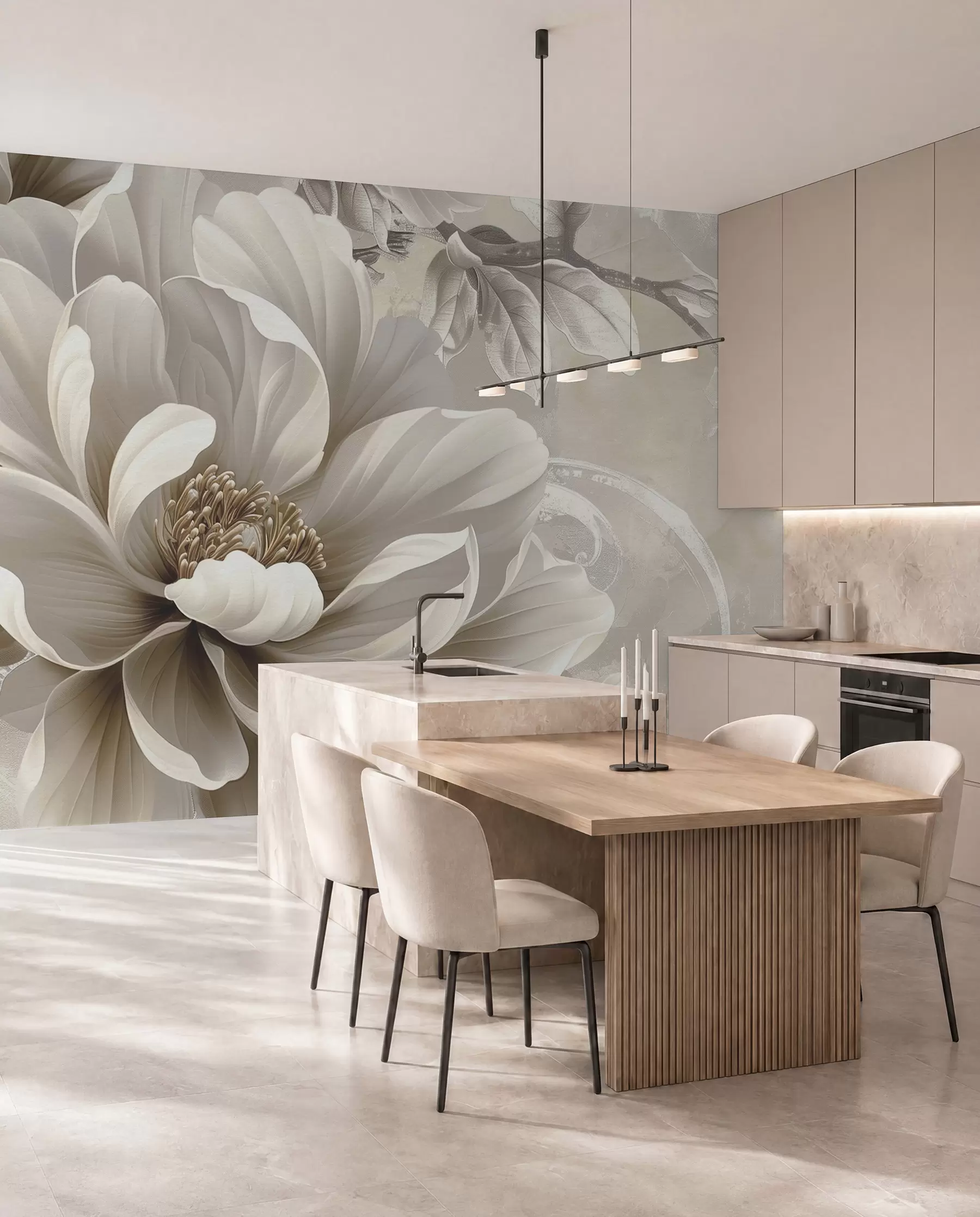murales de pared Gran flor de mora en la pared grunge w08181v2
