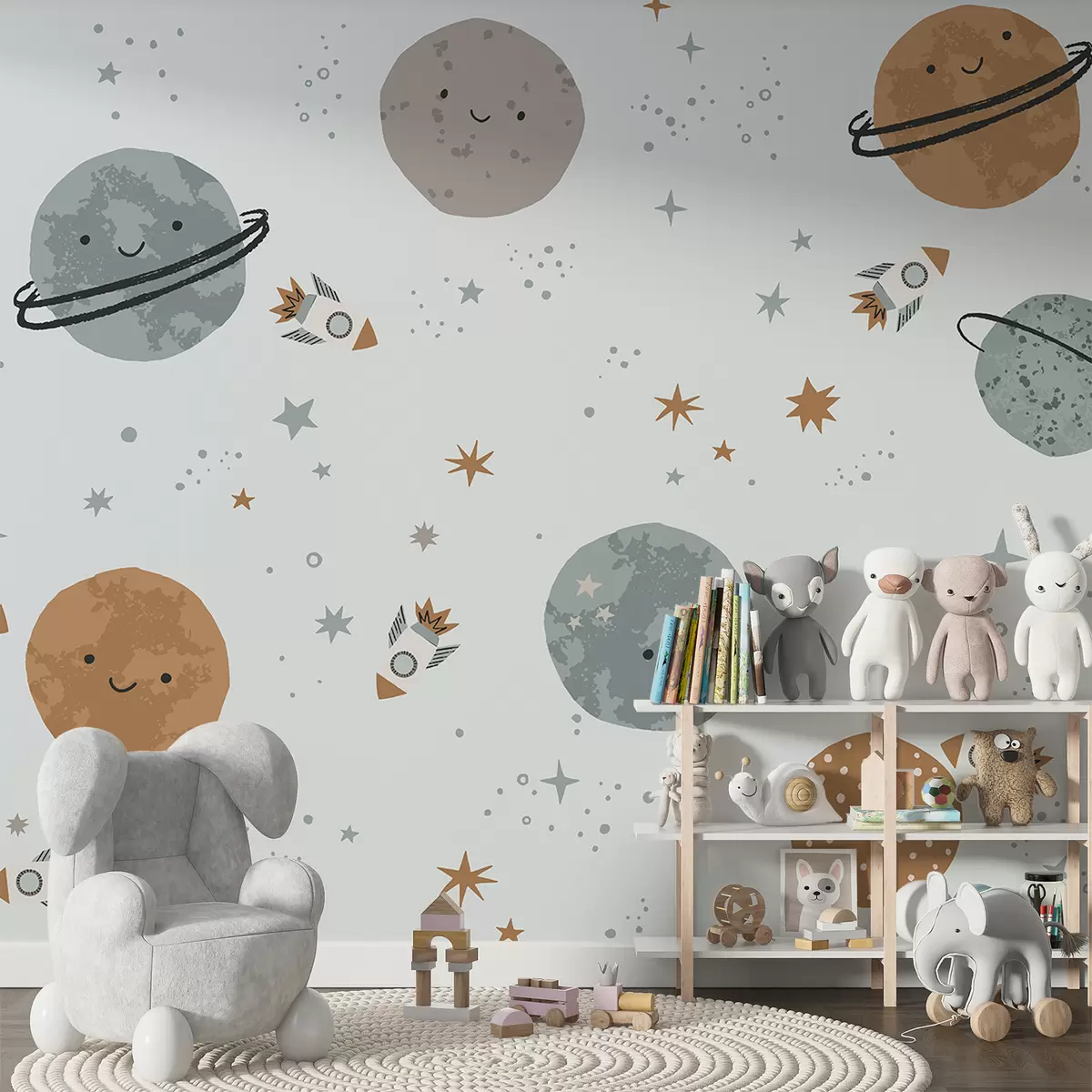 murales de pared Planetas sonrientes w01417