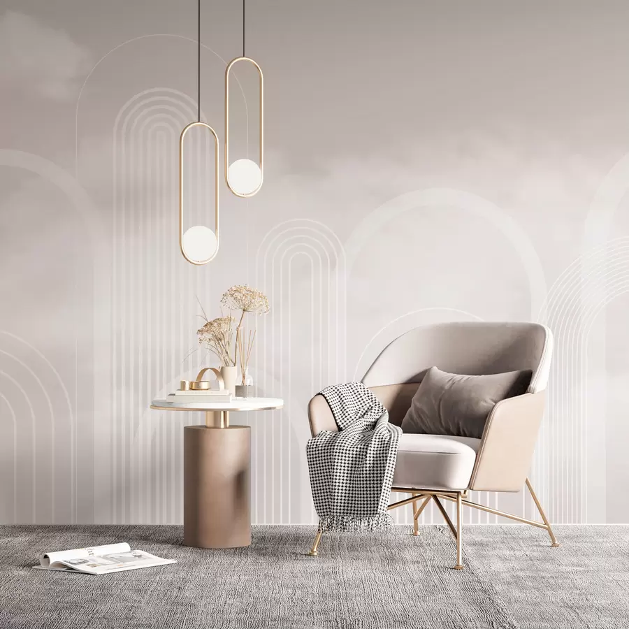 murales de pared Arcos y nubes minimalistas w01503