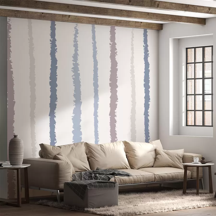murales de pared Rayas de colores, rosa, azul w01507
