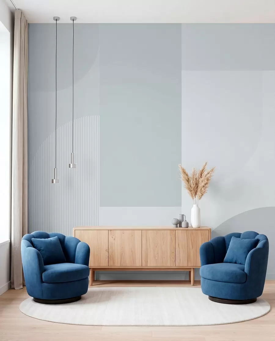 murales de pared Composición de bloques azules w01500v2