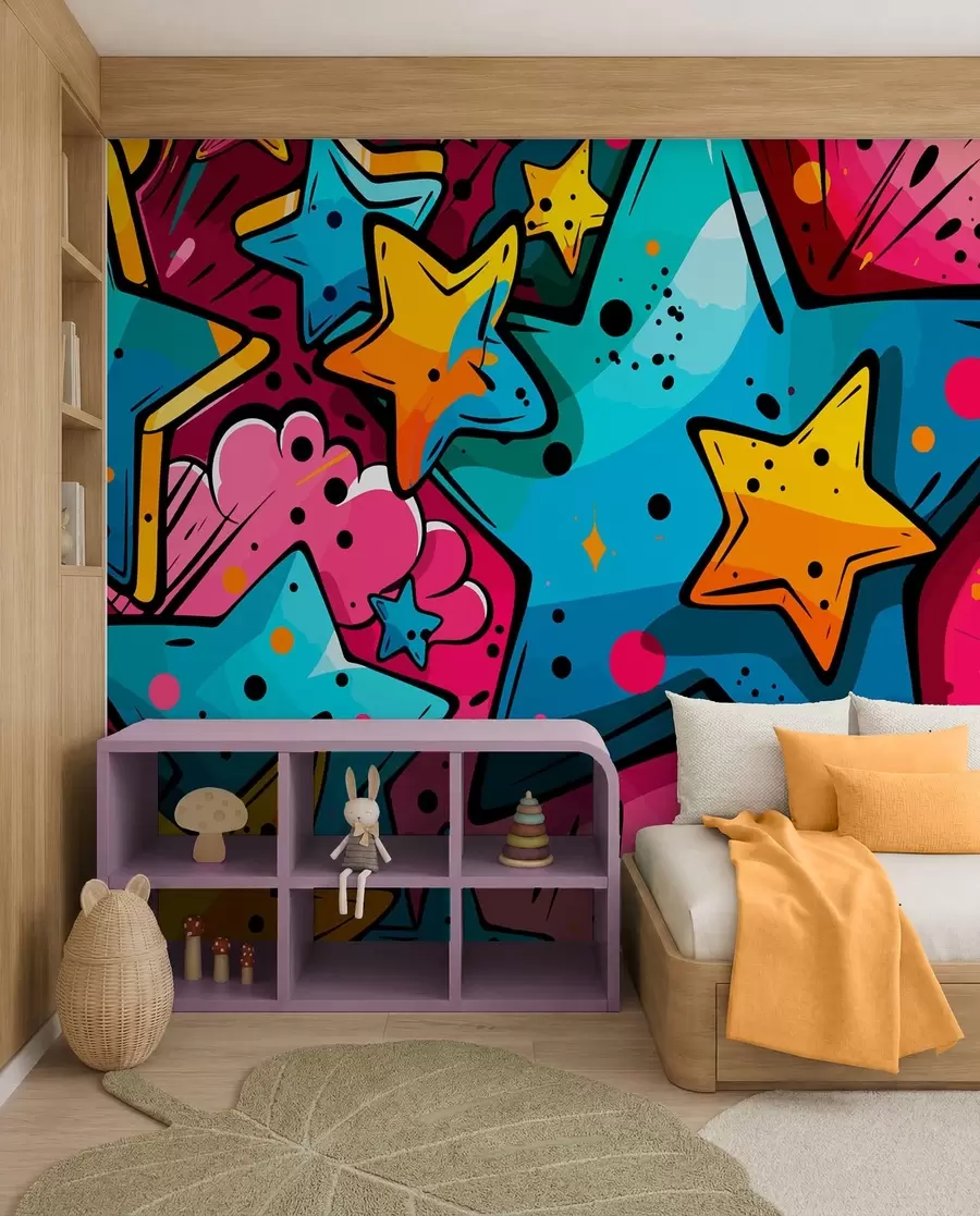 murales de pared Estallido de color de cómic w01063