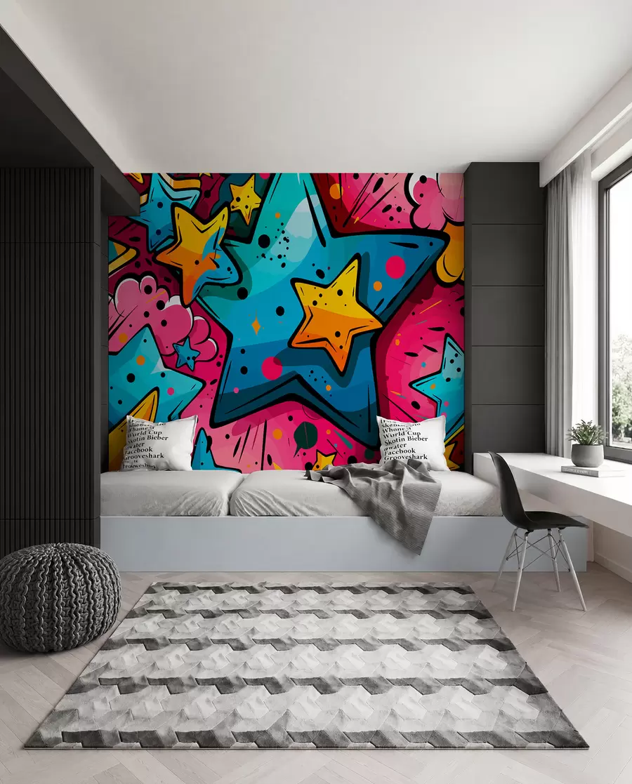 murales de pared Estallido de color de cómic w01063