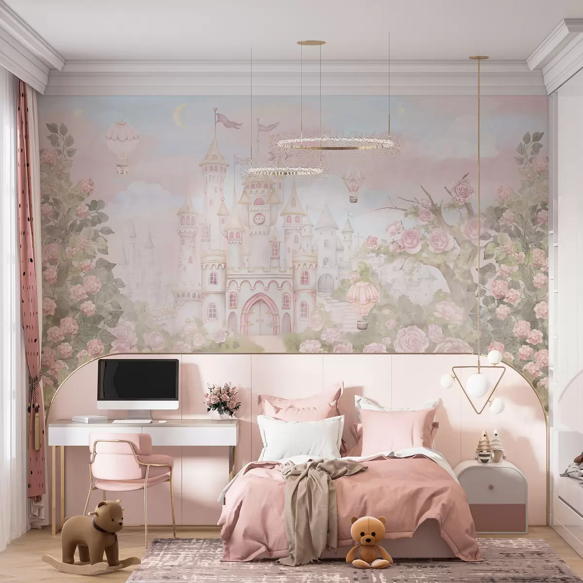 murales de pared Castillo en un reino floral w01524