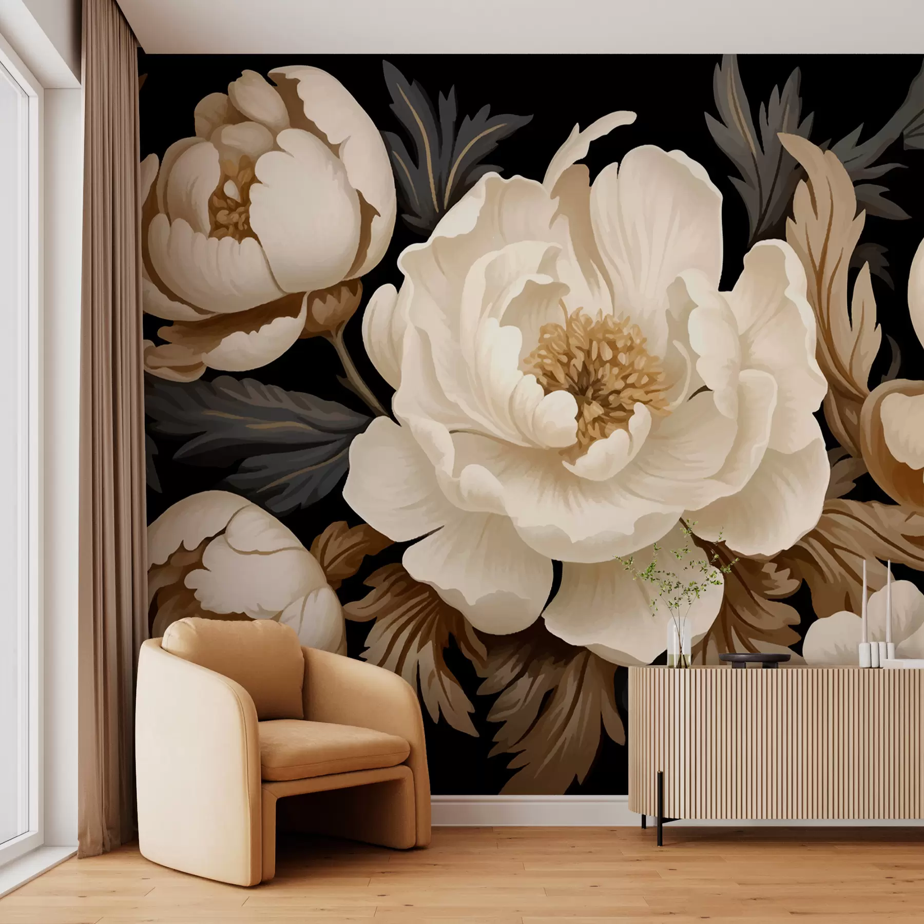 murales de pared Flores de época w01109