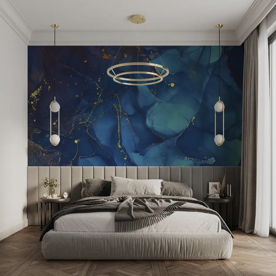 murales de pared Líquido, azul y azul u33258