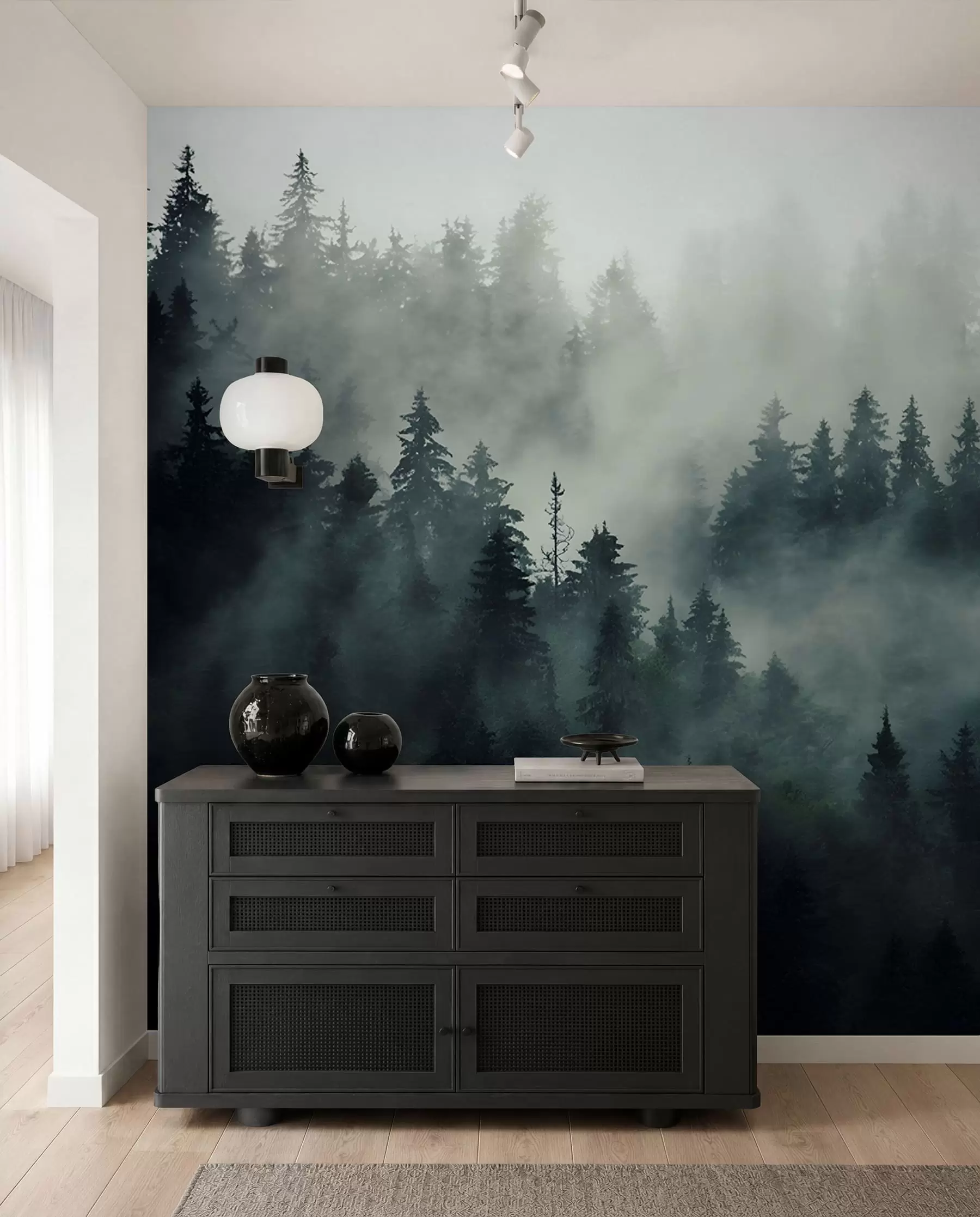 murales de pared Mañana brumosa, bosque u36439