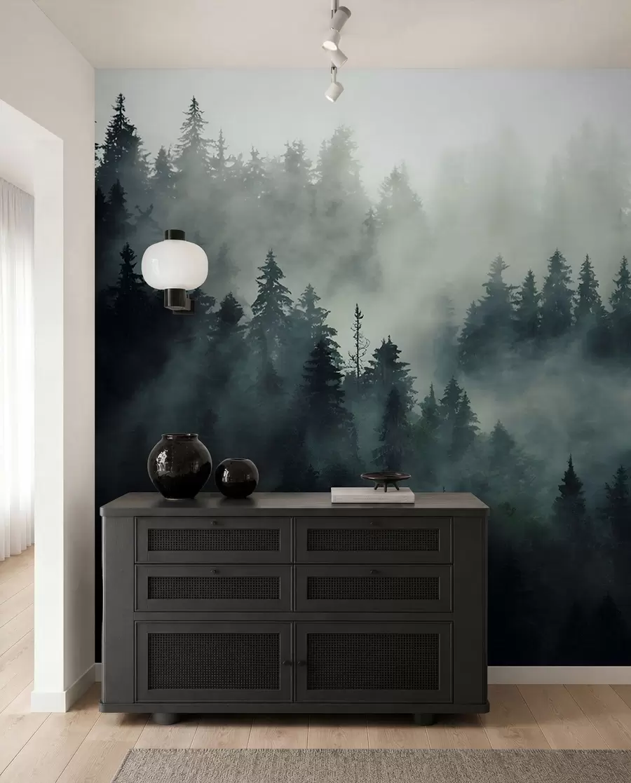 murales de pared Mañana brumosa, bosque u36439