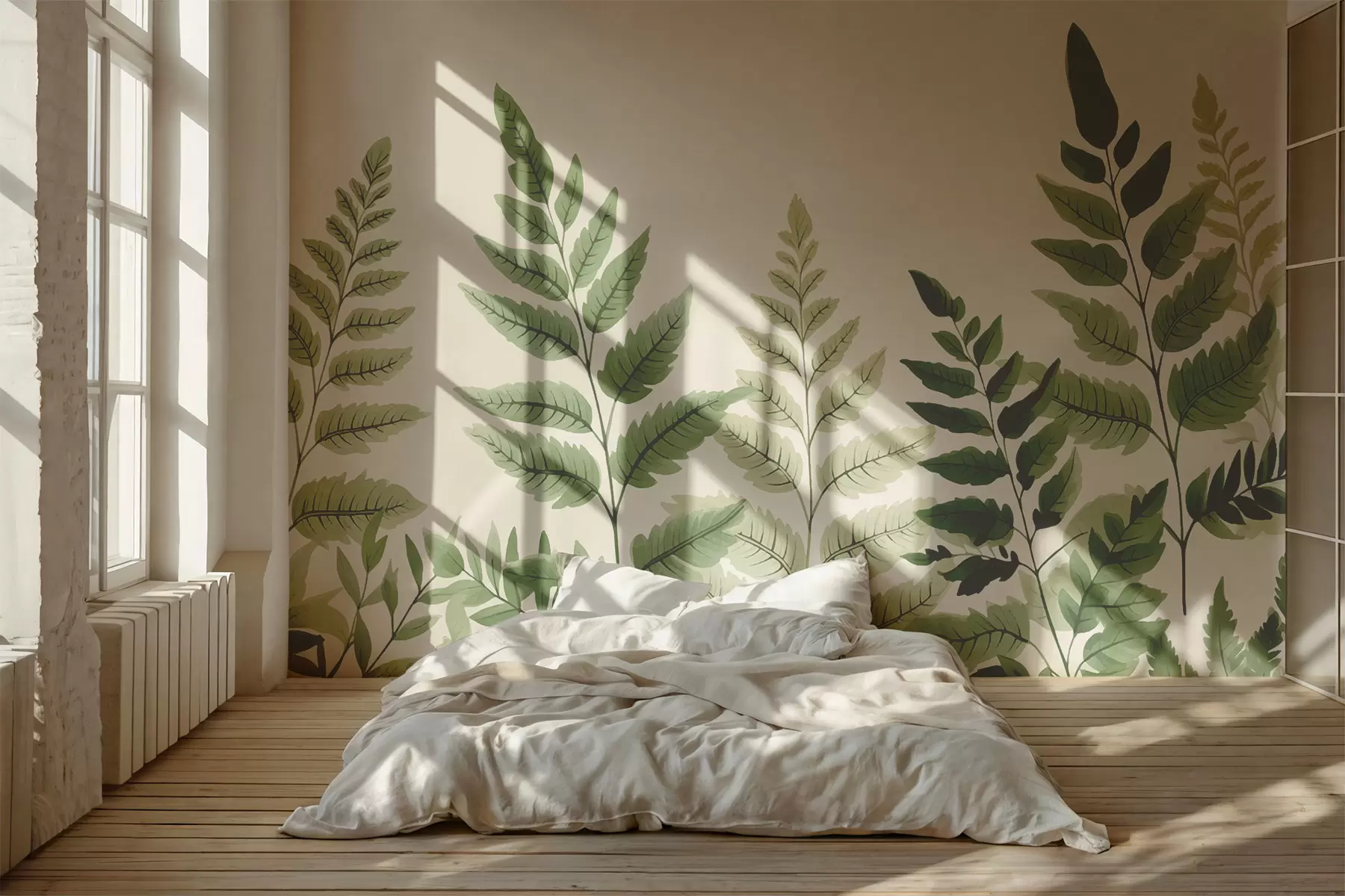 murales de pared Hojas verdes w01135