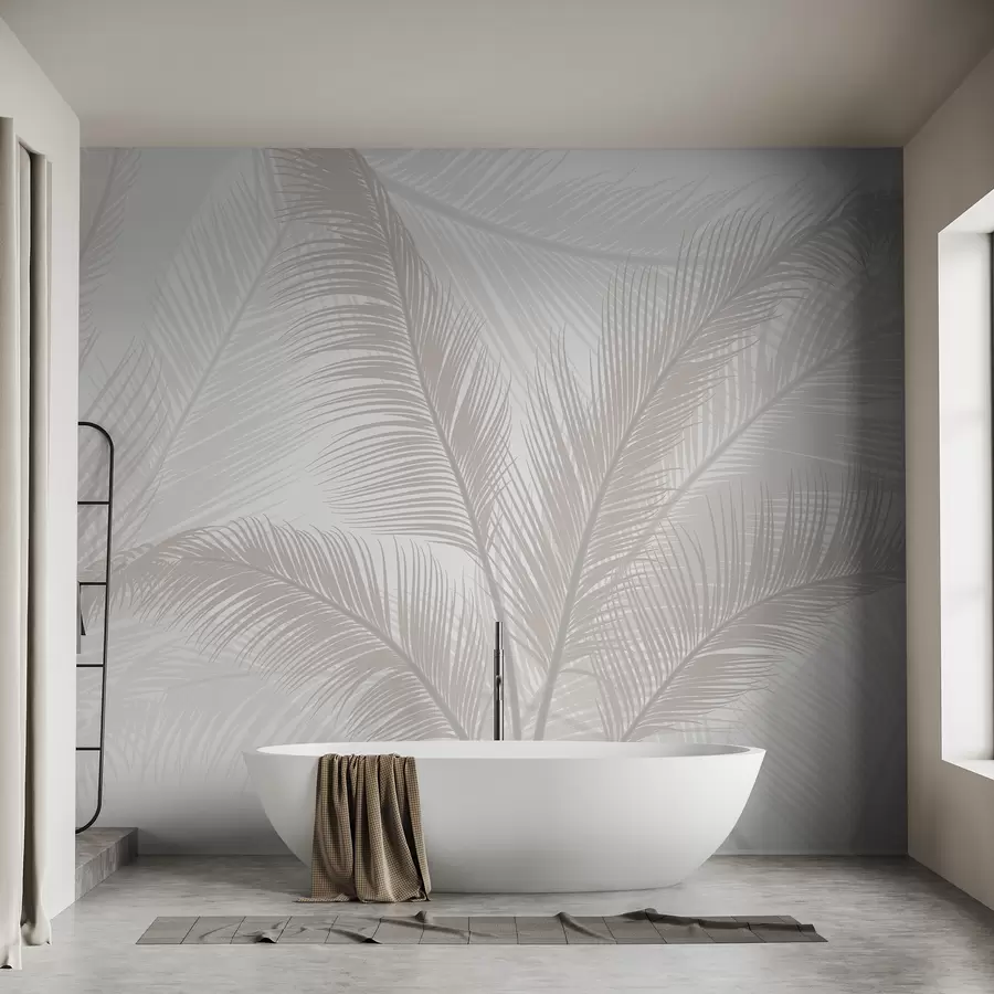 Murales de pared Hojas de palmera en tono beige w01759v2 murales de pared Hojas de palmera en tono beige w01759v2