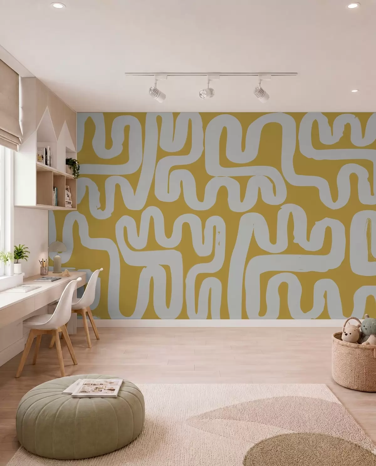 murales de pared Líneas amarillas w01686v1
