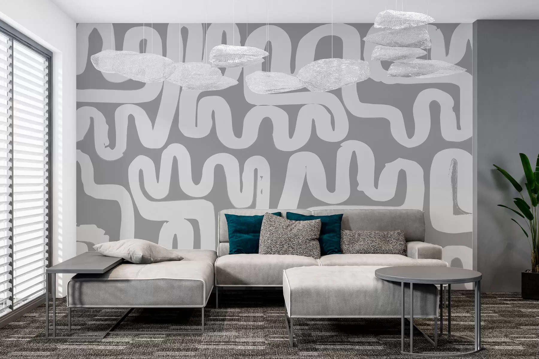 murales de pared Líneas grises w01686v2