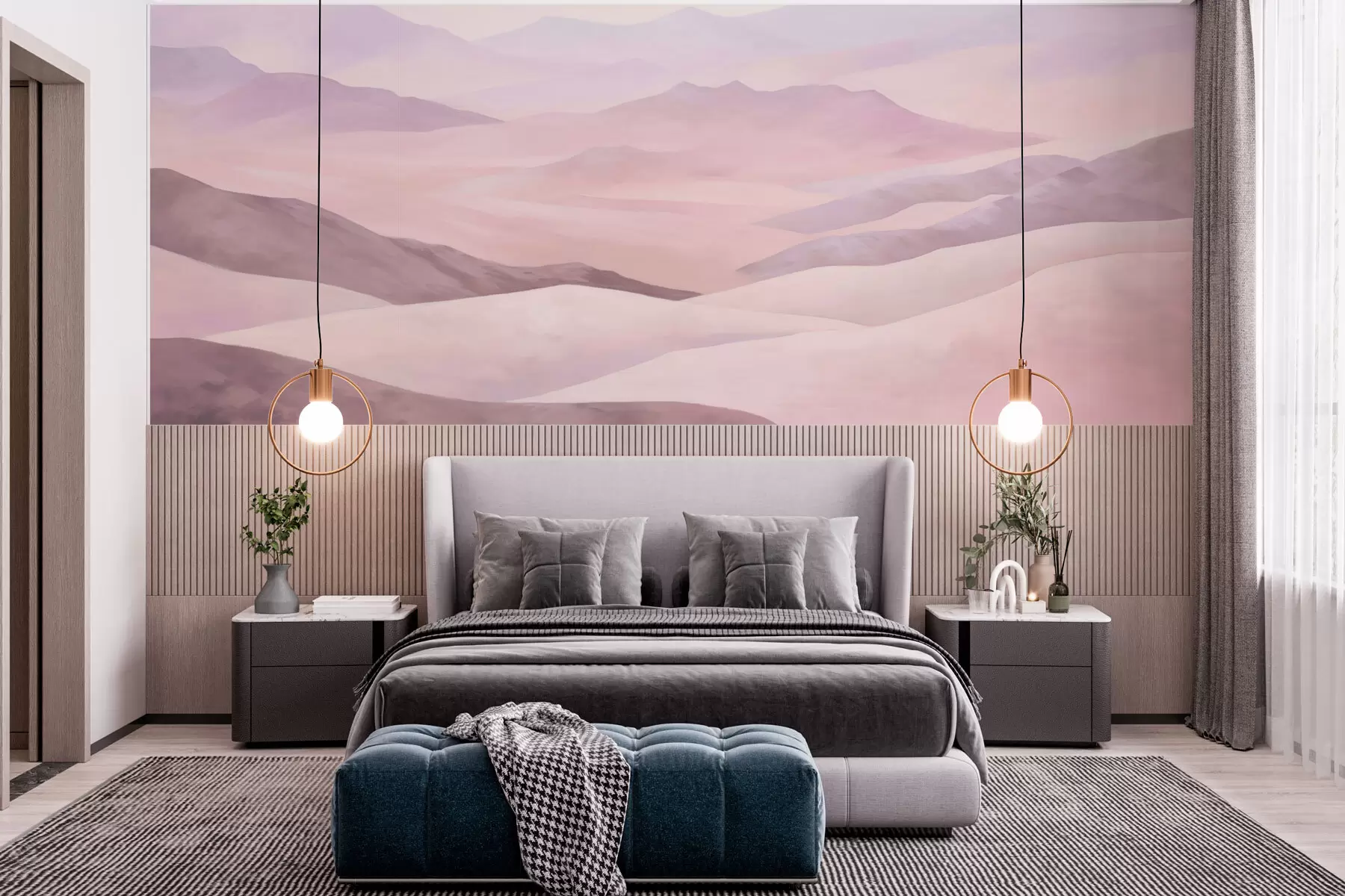 murales de pared Suaves montañas al amanecer w01691