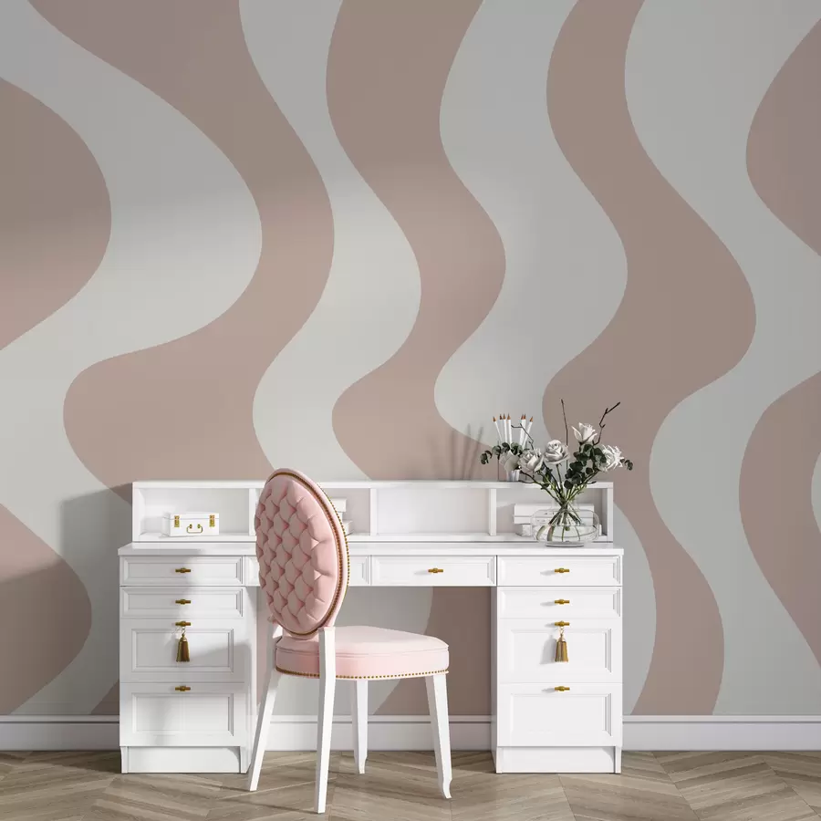 murales de pared Líneas rosas sinuosas w01833v1