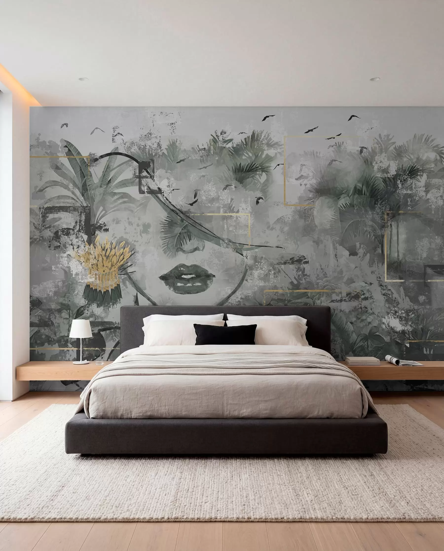 murales de pared Retrato bajo las palmeras w01916