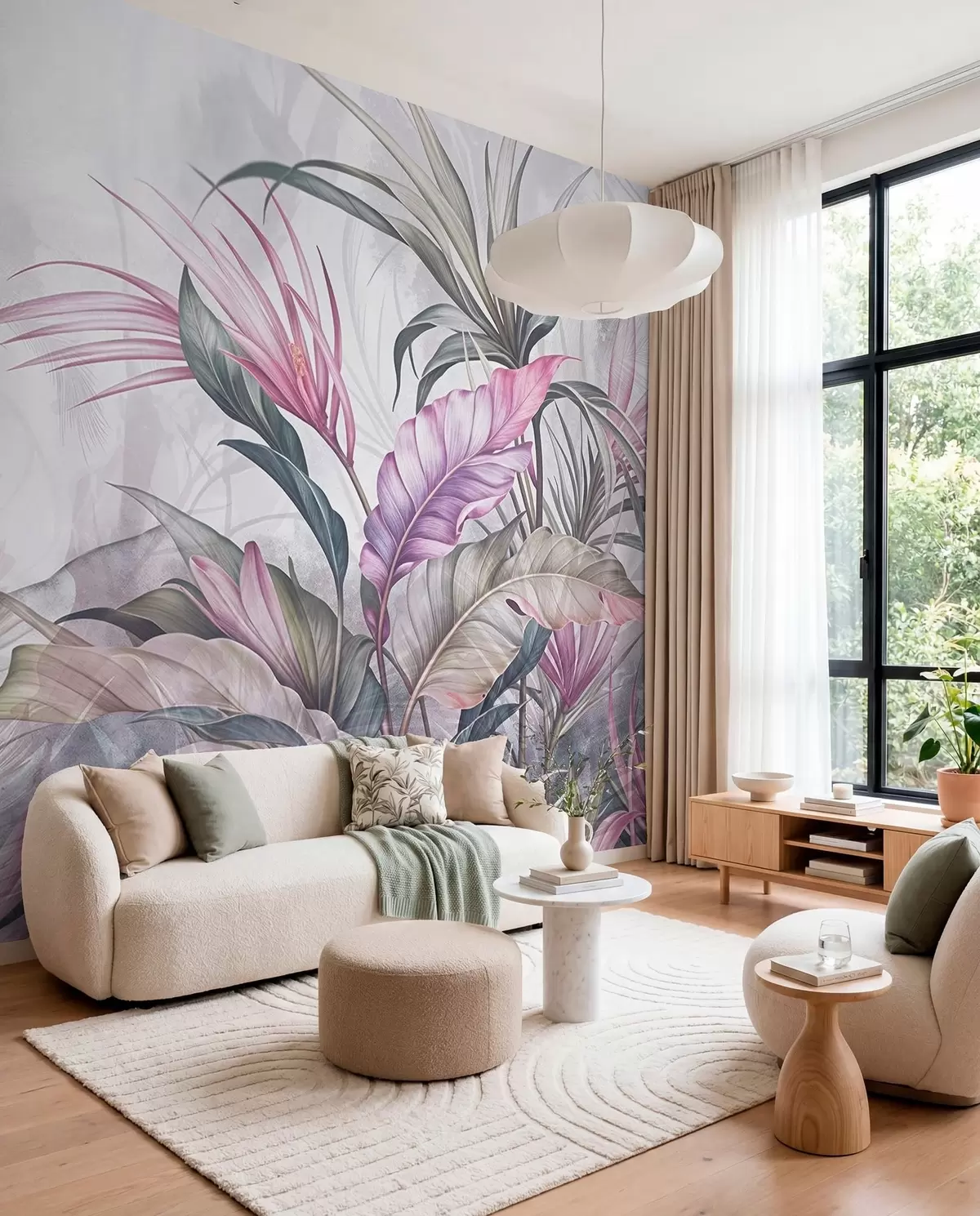 murales de pared Follaje malva y salvia w08375v1