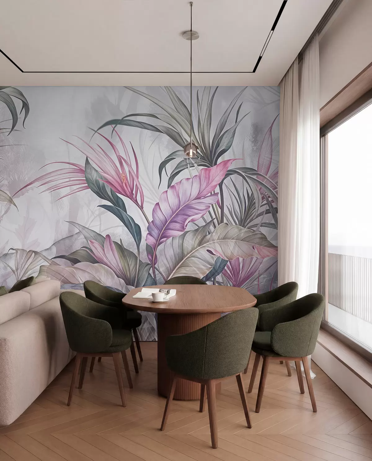 murales de pared Follaje malva y salvia w08375v1