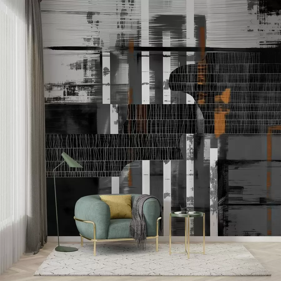 murales de pared Composición abstracta de líneas y formas w00686