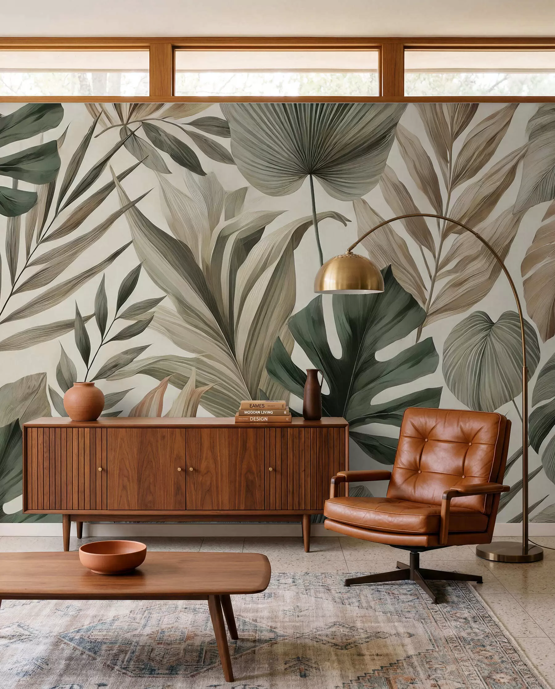 murales de pared Capas de hojas tropicales w02082