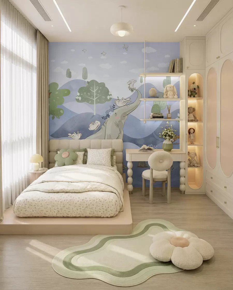 murales de pared Cuento del bosque en azul u98695v1