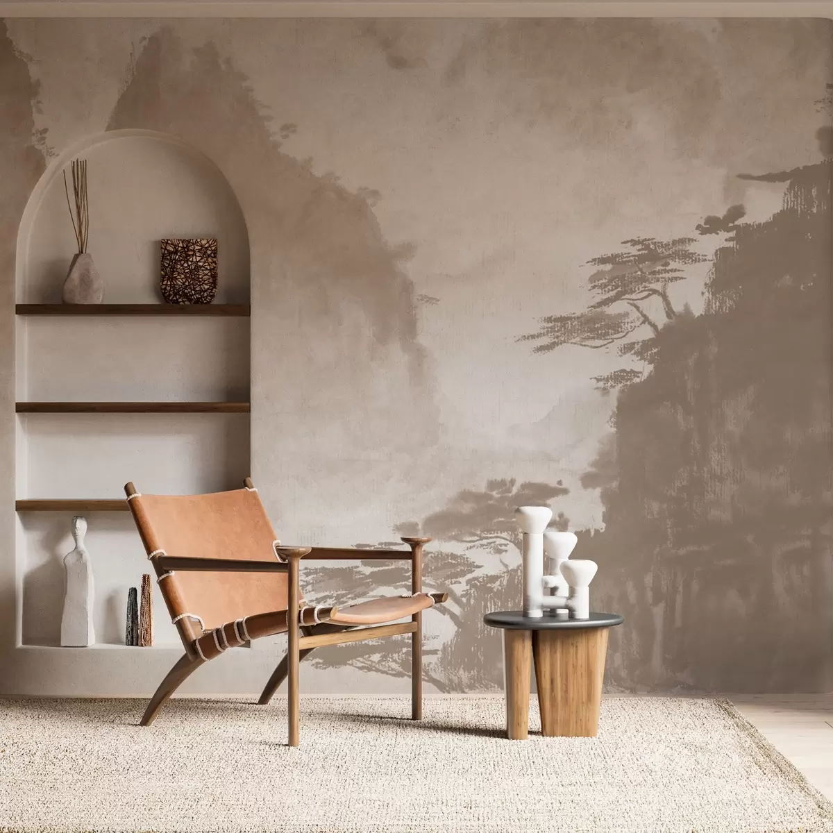 murales de pared Serenas montañas con gráciles árboles u98743