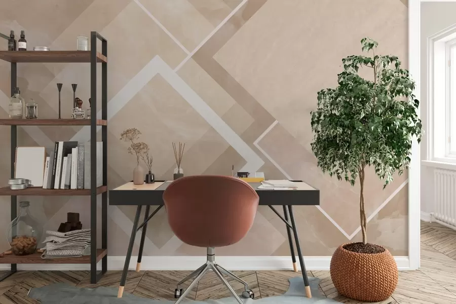 murales de pared Geometría en tonos beige w02062v1