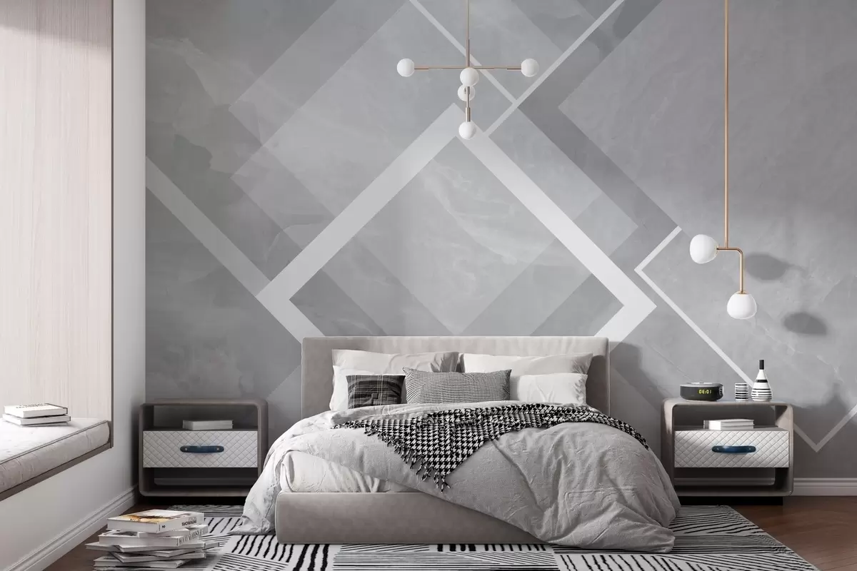 murales de pared Geometría en tonos grises w02062v4