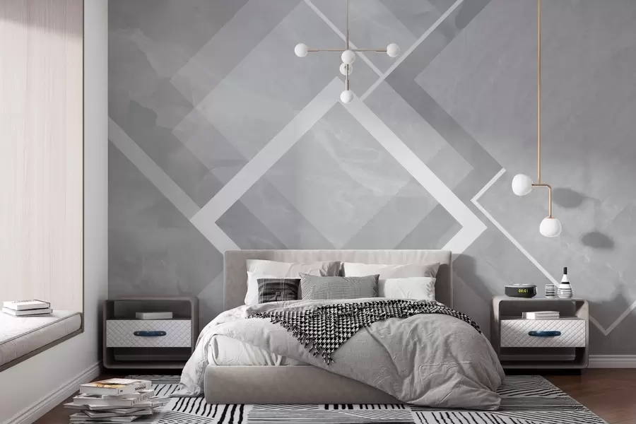 murales de pared Geometría en tonos grises w02062v4