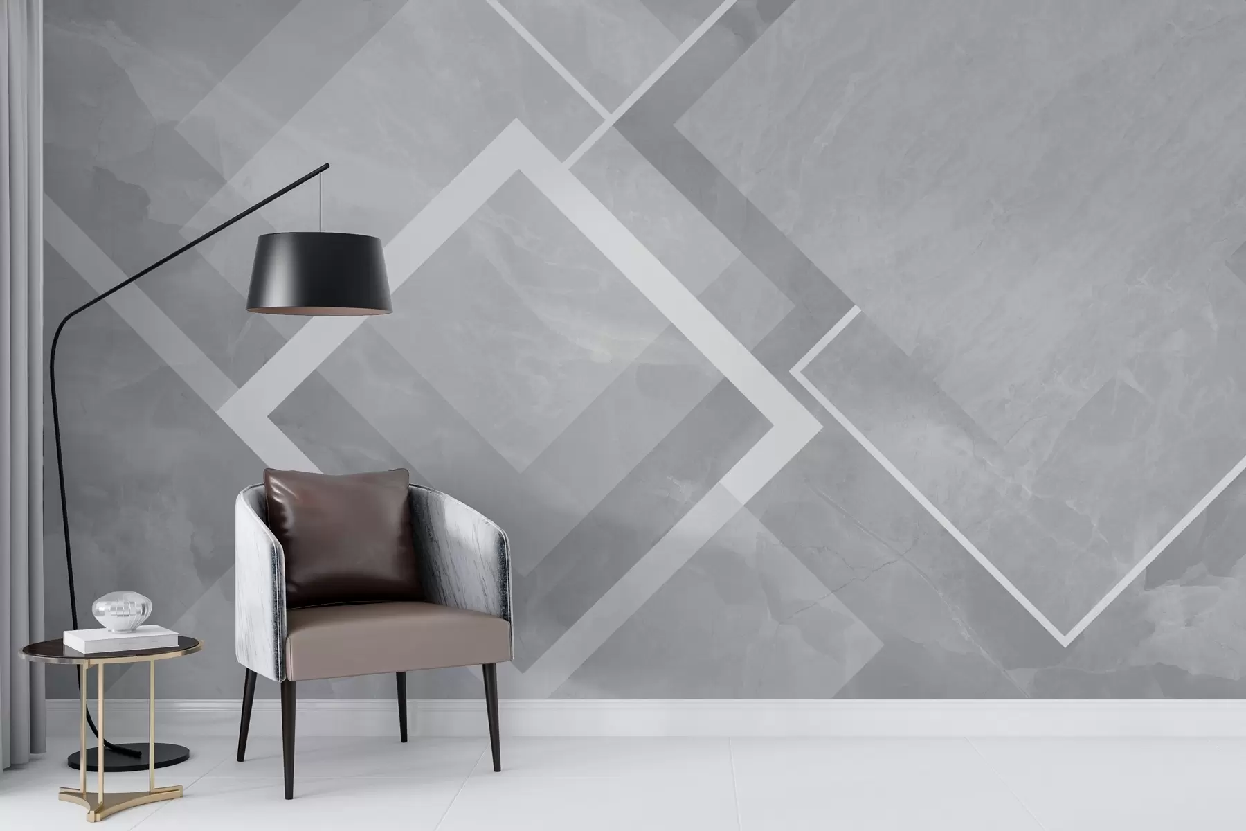 murales de pared Geometría en tonos grises w02062v4