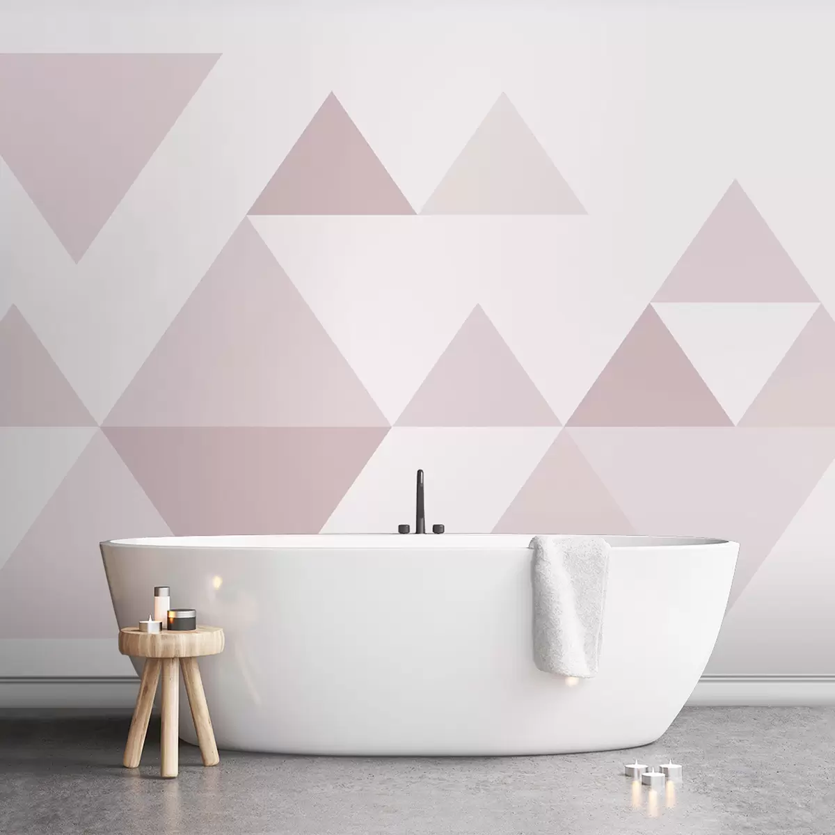 Murales de pared Elegantes triángulos de color rosa w02107v4 murales de pared Elegantes triángulos de color rosa w02107v4