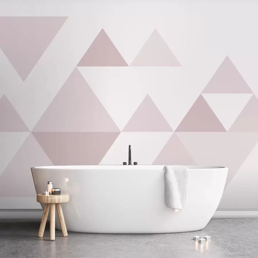 Murales de pared Elegantes triángulos de color rosa w02107v4 murales de pared Elegantes triángulos de color rosa w02107v4