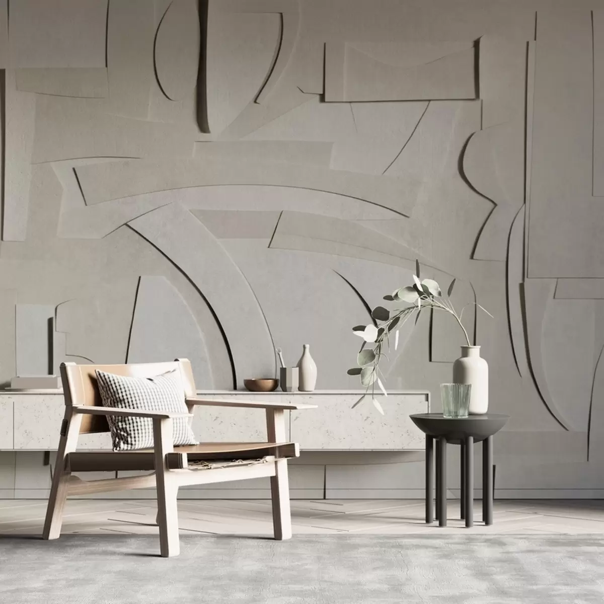 murales de pared Muro de hormigón en relieve w02110