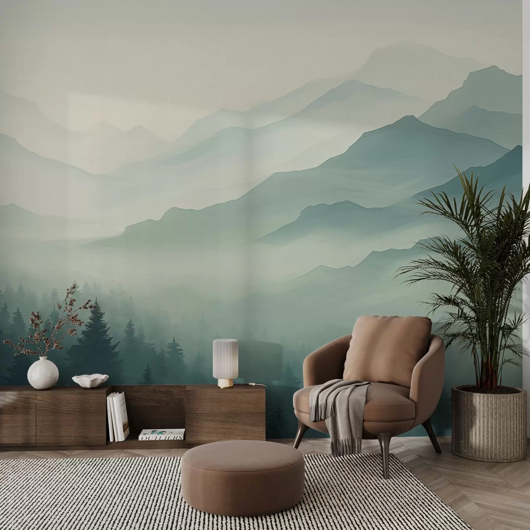 murales de pared Bosques y montañas w02186