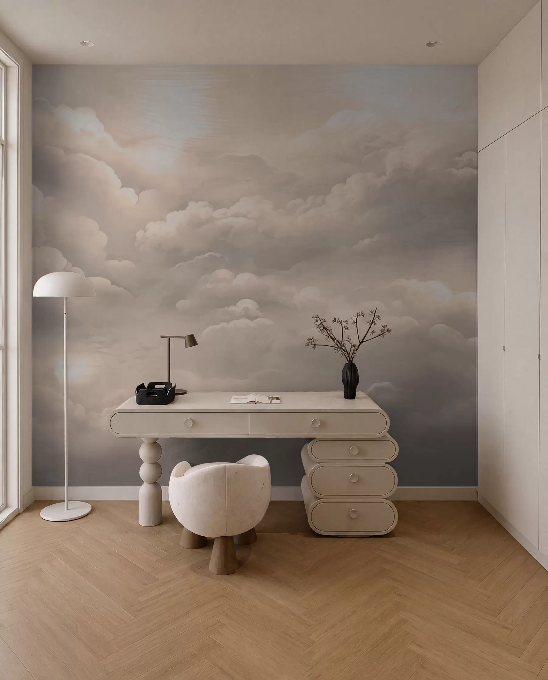 murales de pared Nubes en color sepia w02189