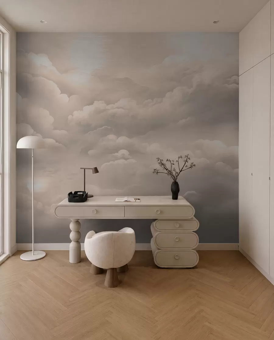 murales de pared Nubes en color sepia w02189