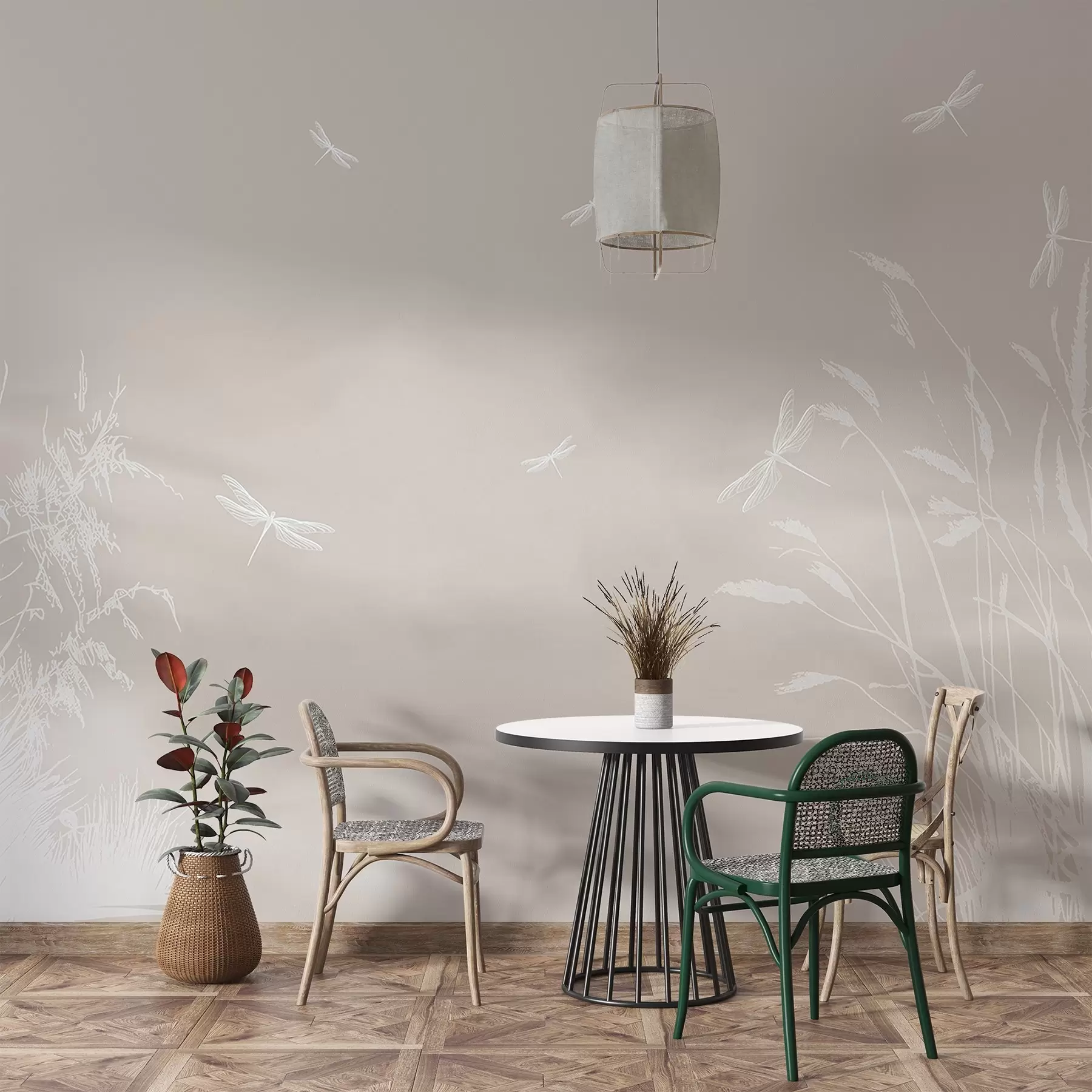 murales de pared Susurros de la naturaleza en tonos suaves w00558v1