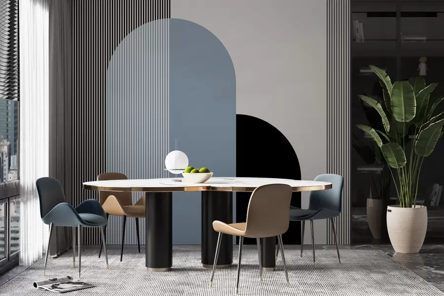 murales de pared Formas y líneas abstractas en armonía w00631v2