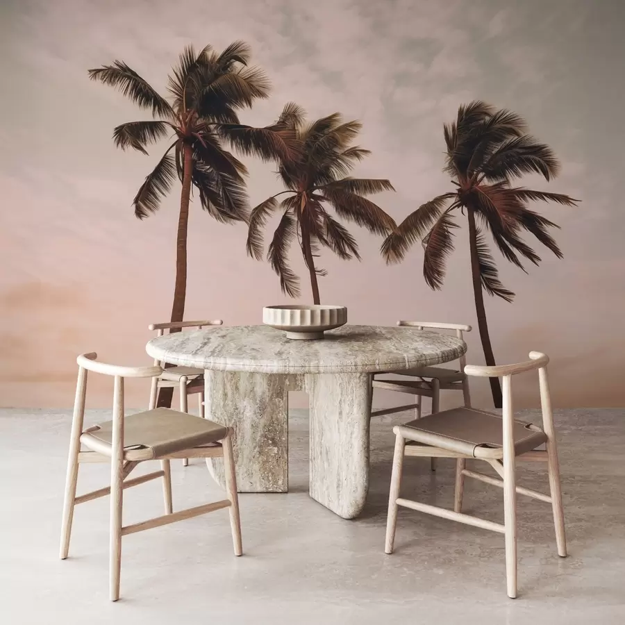 murales de pared Palmeras contra un cielo pastel w02229