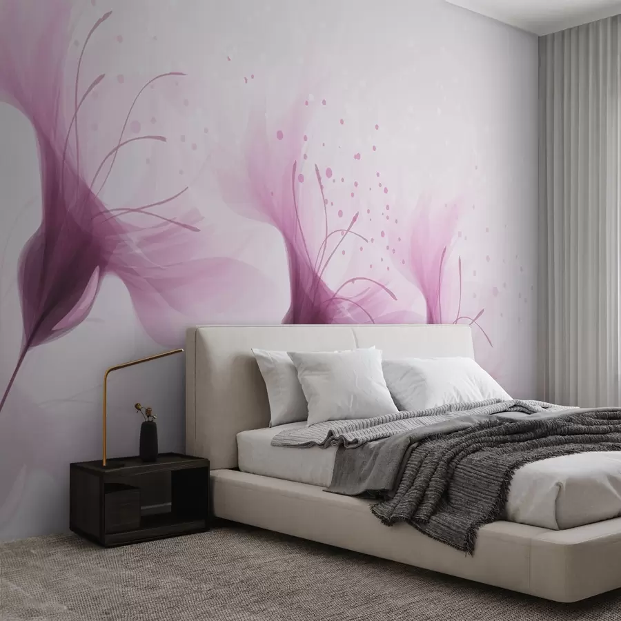 murales de pared Grandes flores rosas w02279