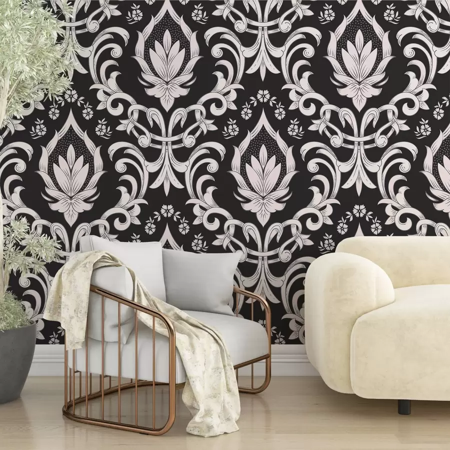 murales de pared Adorno de damasco antiguo w02246