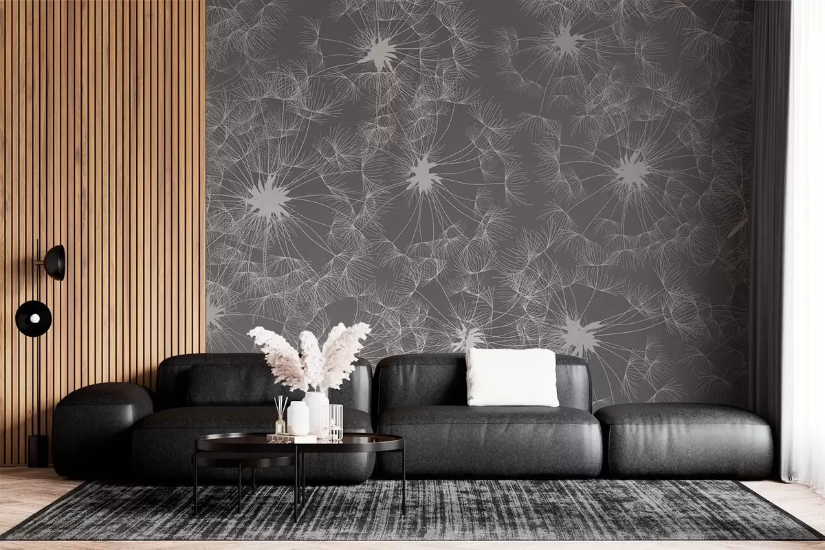 murales de pared Siluetas de dientes de león w02264