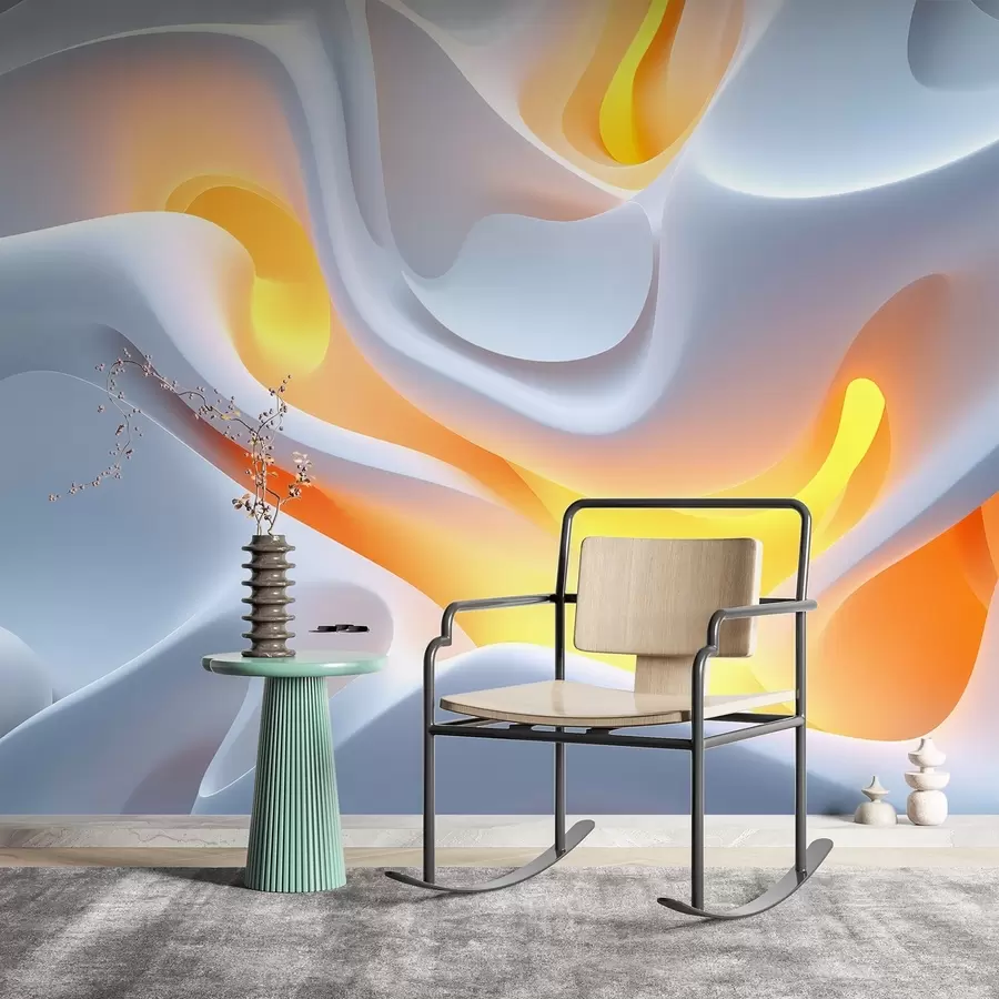 murales de pared Ondas urbanas abstractas con resplandor interior simulado w02249