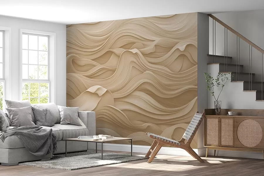 murales de pared Ondas beige w02311v2