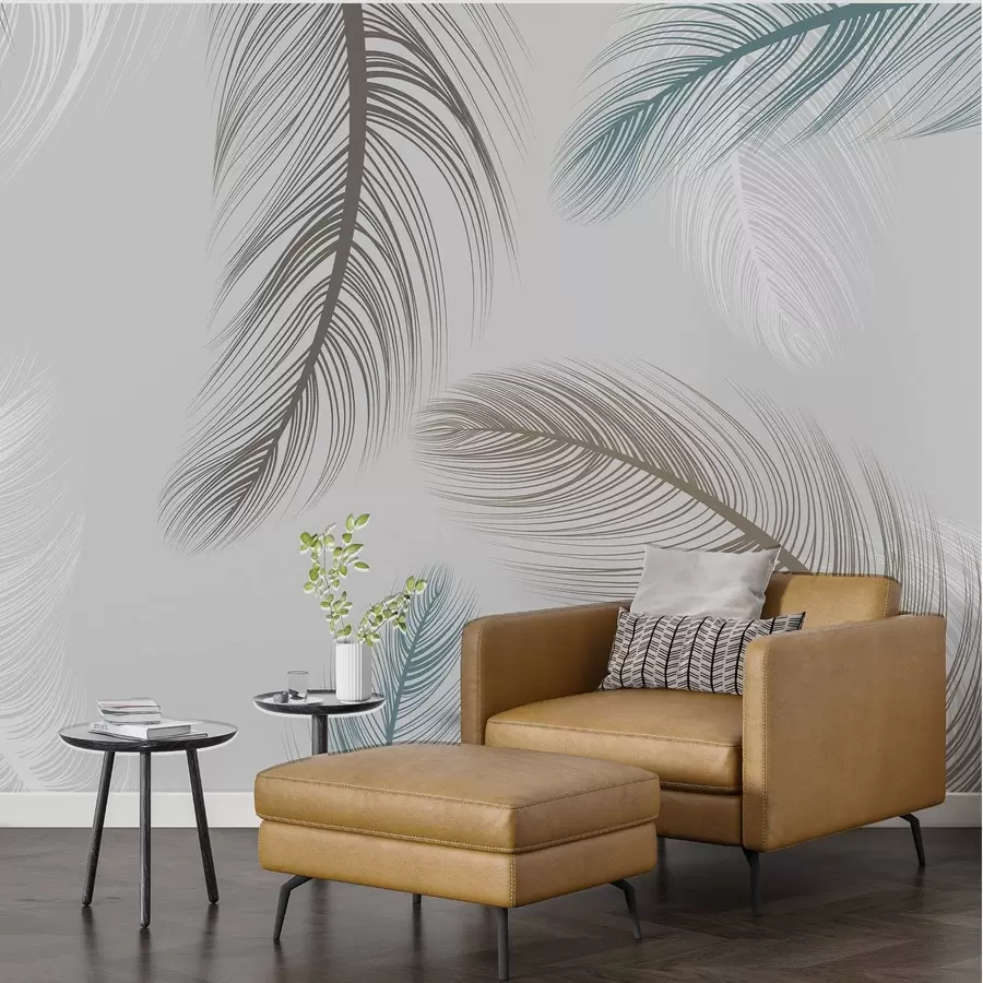 murales de pared Plumas multicolores w02369