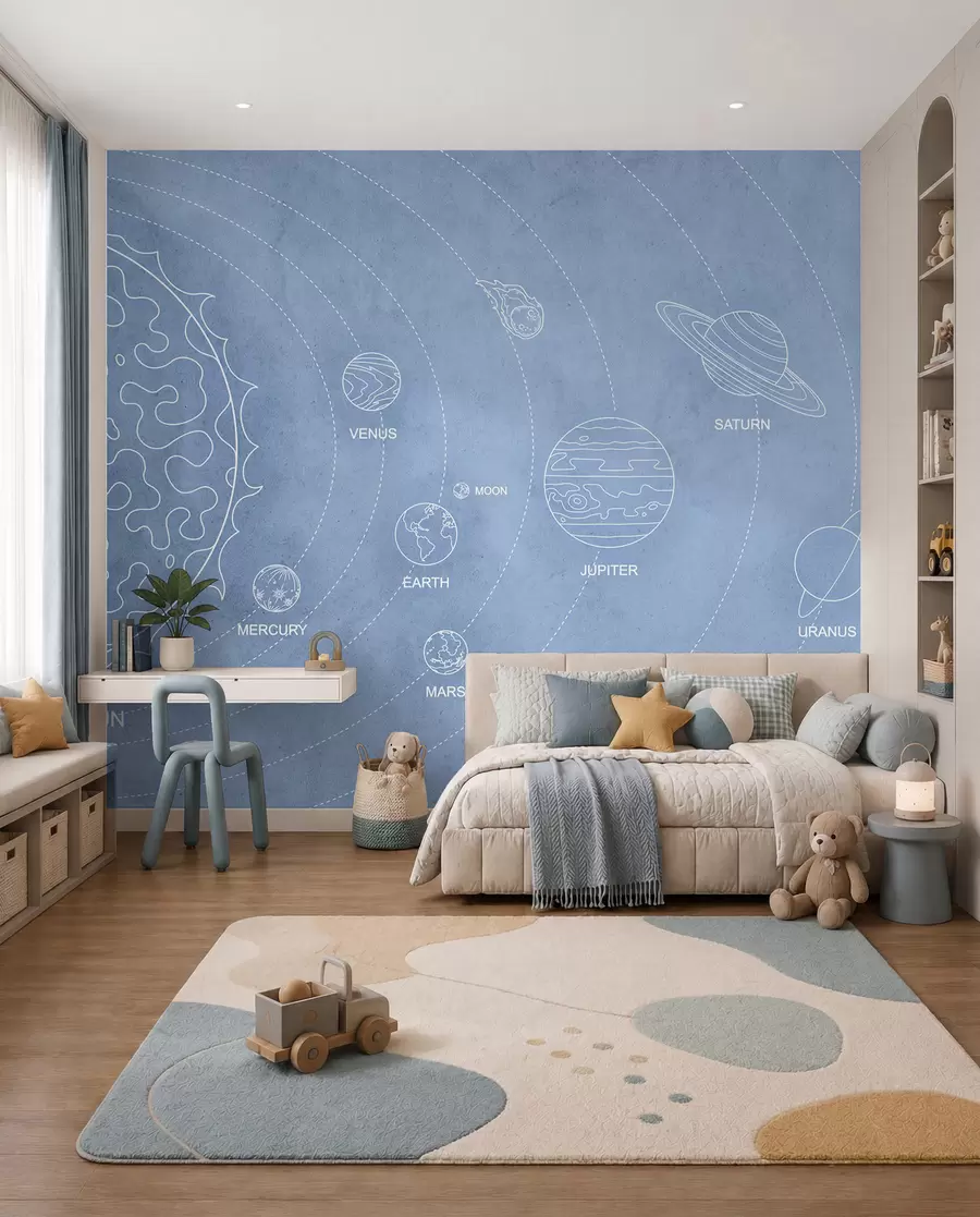 murales de pared Plano del sistema solar w02344v1