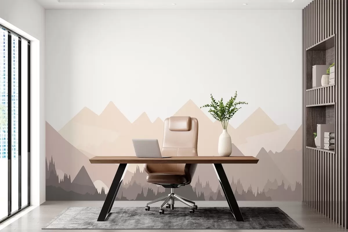 murales de pared Siluetas de montañas w02303