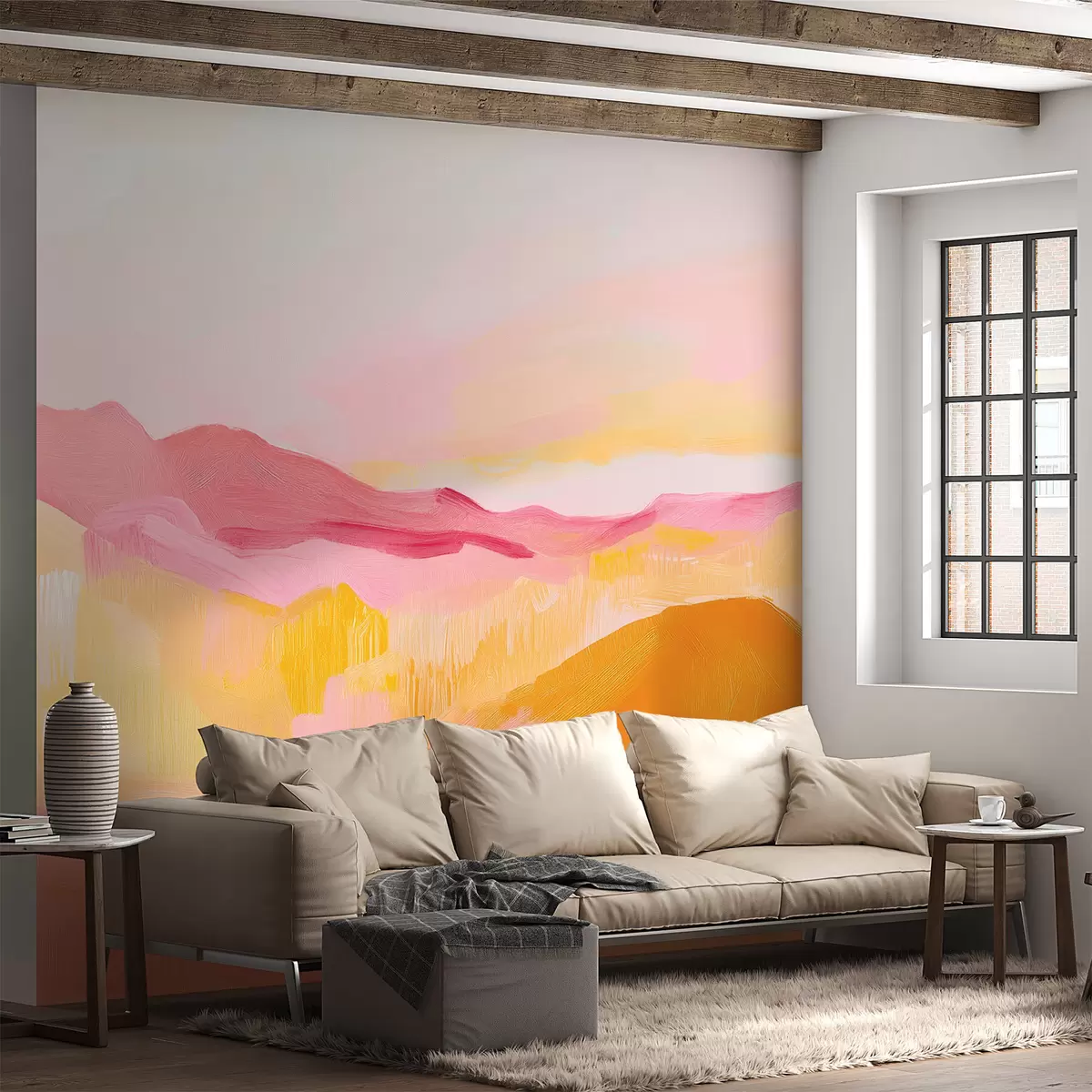 murales de pared Montañas abstractas brillantes w08458