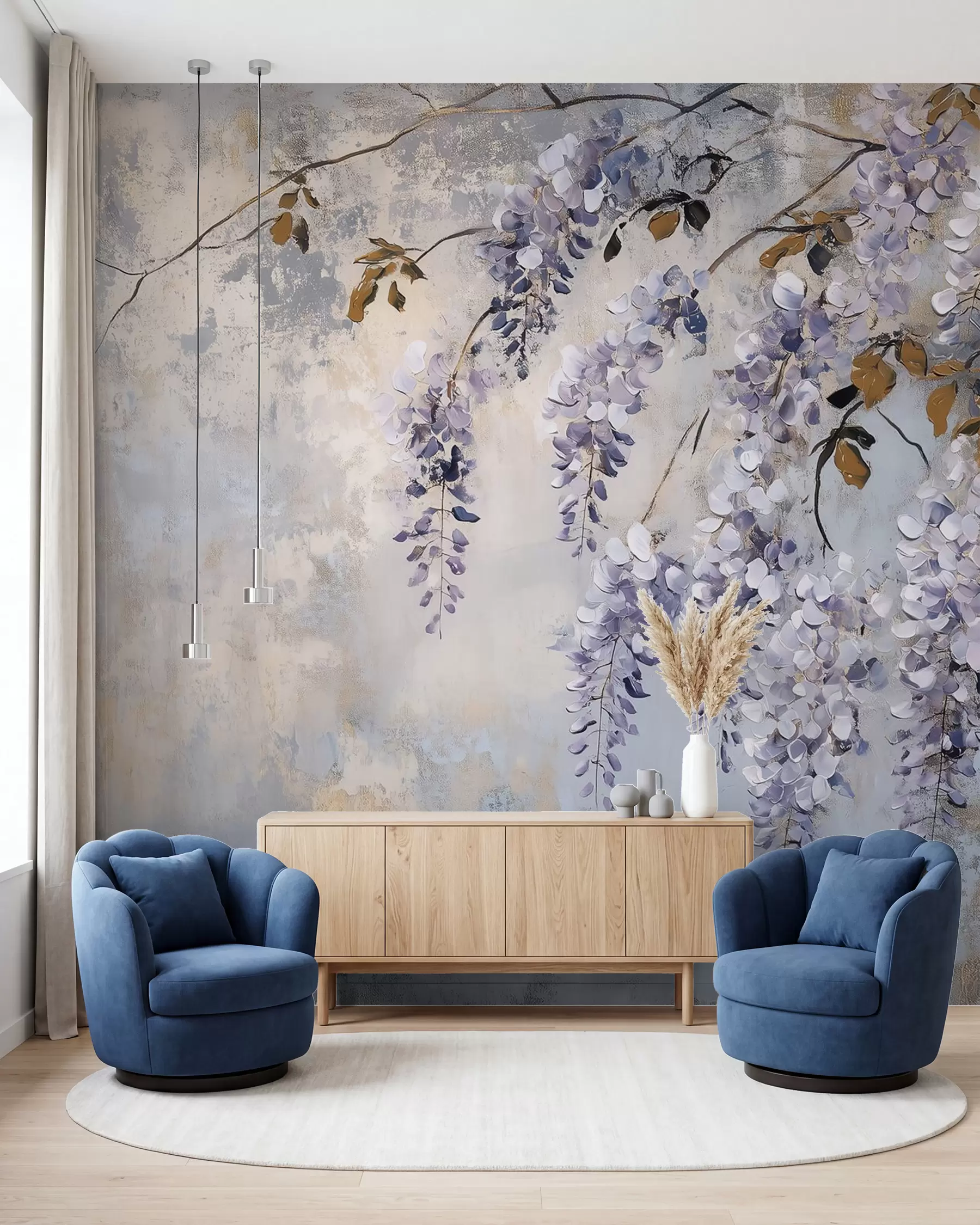 murales de pared Cascadas de glicinas w02451