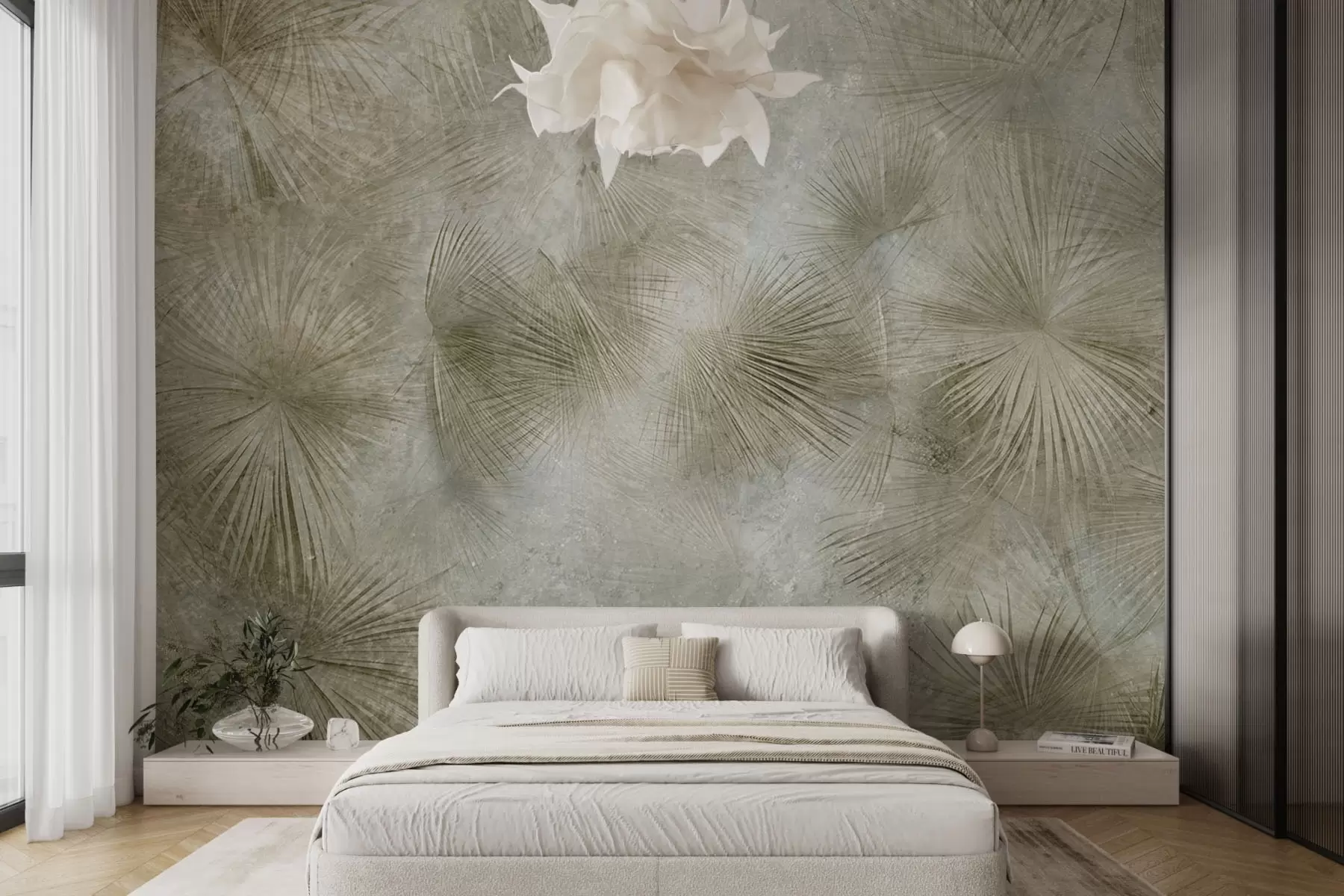 murales de pared Hojas tropicales translúcidas w08482